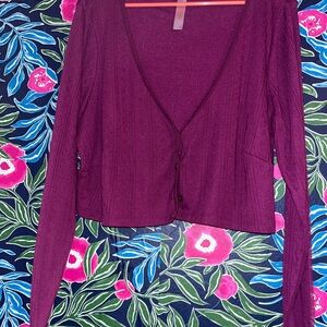Purple Cardigan Sweater